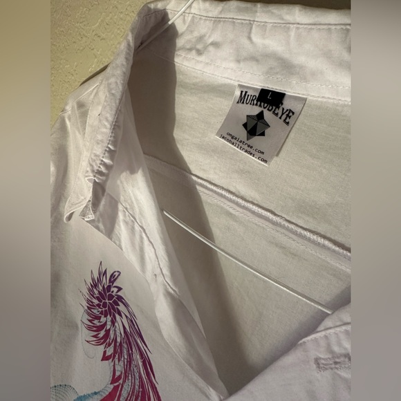 whimsical men’s white collared button down 👏🏻🌈😍🌹✨ - Picture 4 of 4